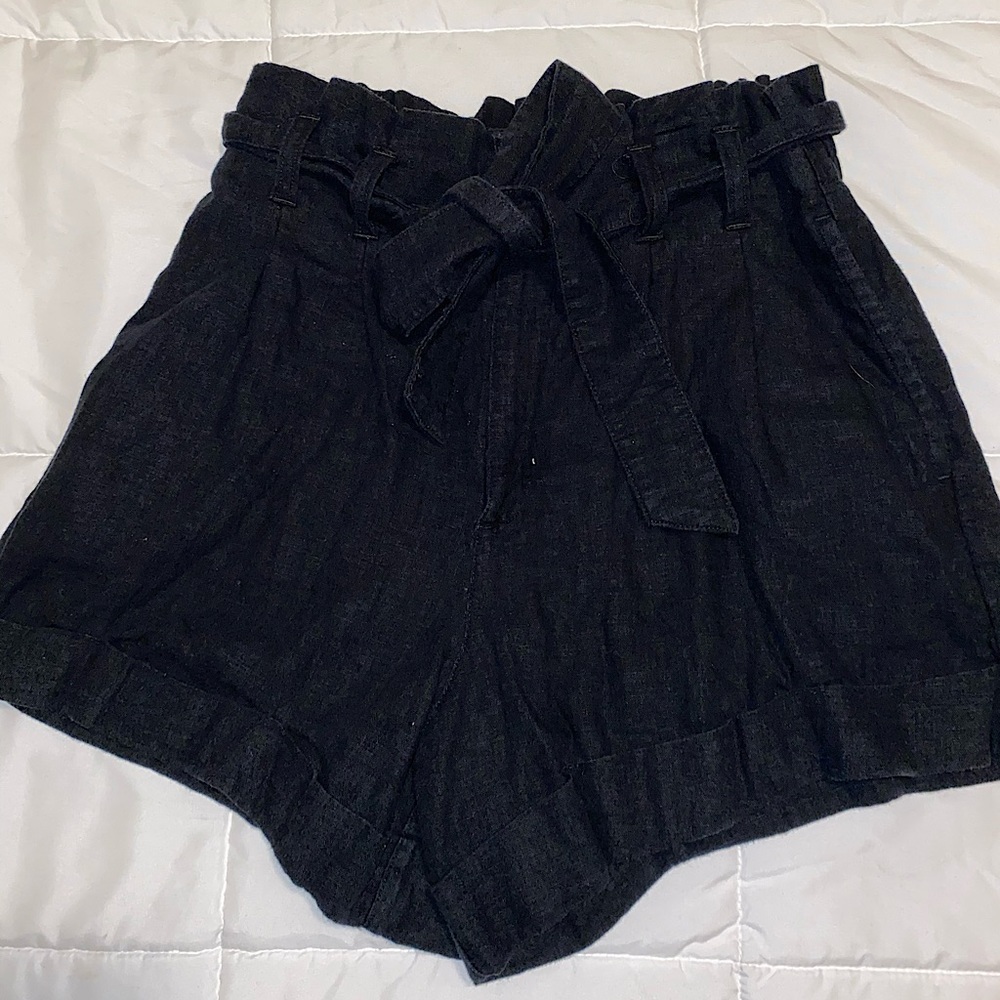 Black Paper Bag Shorts